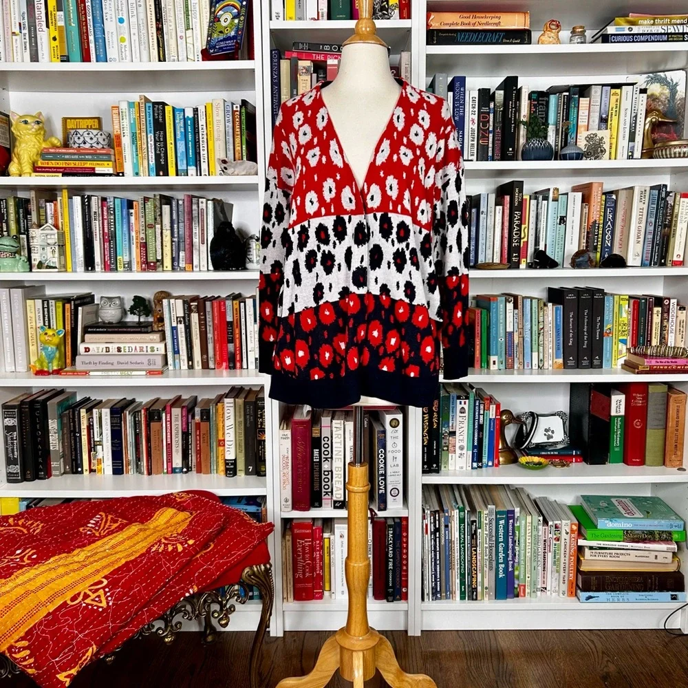 Cabi poppy print cardigan #6163 - Picture 6 of 9